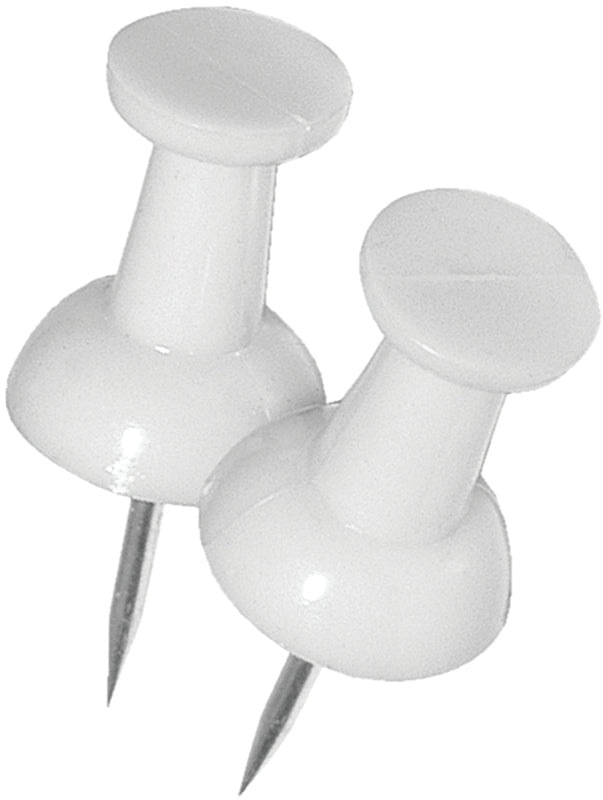 Hillman 122641 Push Pin, 5 in L, Plastic, White