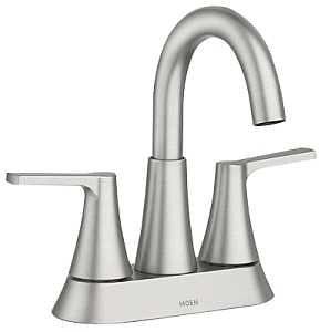 Moen Mikah 84311 Series 84311SRN Bathroom Faucet, 1.2 gpm, 2-Faucet Handle, 3-Faucet Hole, Metal, Brushed Nickel