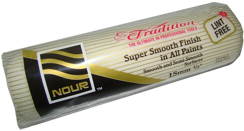 NOUR Tradition Z 9T15 NT Roller Cover Refill, 15 mm Thick Nap, 240 mm L, Nylon/Polyester Cover