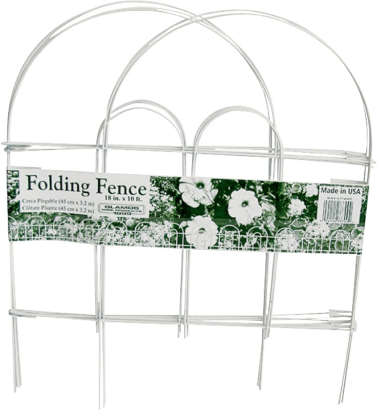 777009 WHT FOLD FENCE 18"X8FT