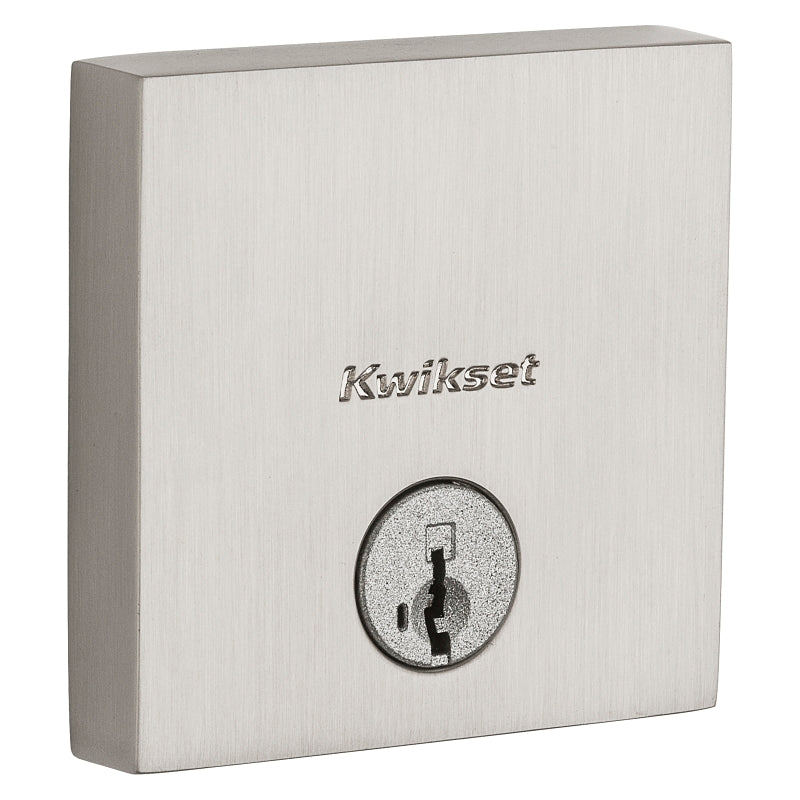Kwikset Signature Series 258 SQT 15 SMT CP K4 V1 Deadbolt, Grade 1 Grade, K4 Key, Zinc, Satin Nickel, KW1 Keyway