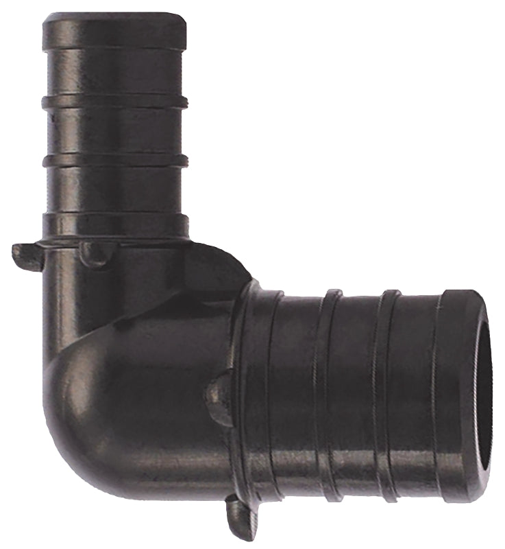 Apollo Valves PXPAE12345PK Pipe Elbow, 1/2 x 3/4 in, Barb, 90 deg Angle, Plastic, Black, 200 psi Pressure