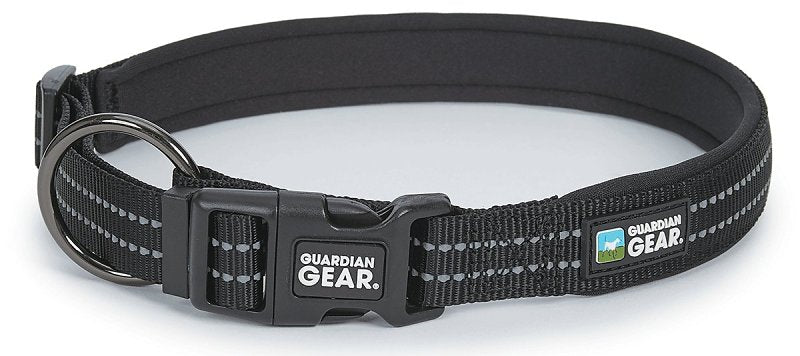 Guardian Gear ZA0006 24 30 Dog Collar, O-Ring Link, 24 to 30 in L Collar, Nylon, Jet Black