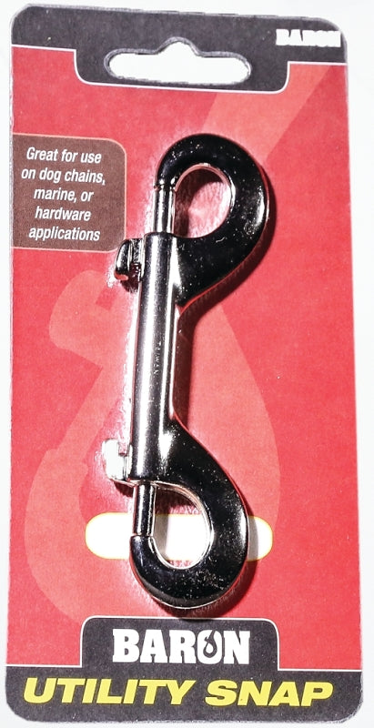 BARON C-161 Bolt Snap, 60 lb Working Load, Zinc, Nickel