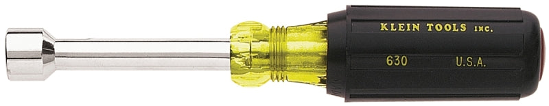 Klein Tools 630-3/8 Nut Driver, 3/8 in Drive, 6-3/4 in OAL, Cushion-Grip Handle, Chrome Handle, 3 in L Shank