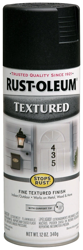 Stops Rust 7220830 Textured Rust Spray Paint, Textured, Black, 12 oz, Can