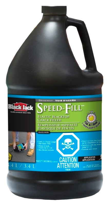 Black Jack Speed-Fill Series 6438-9-34 Elastic Crack Filler, Liquid, Black, Mild Hydrocarbon, 1 gal Jug