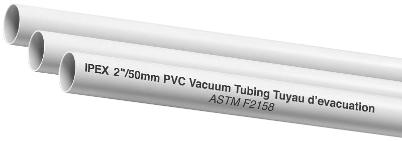 IPEX 1522 Tubing, For Use With Central Vacuum System, 8 ft L, PVC