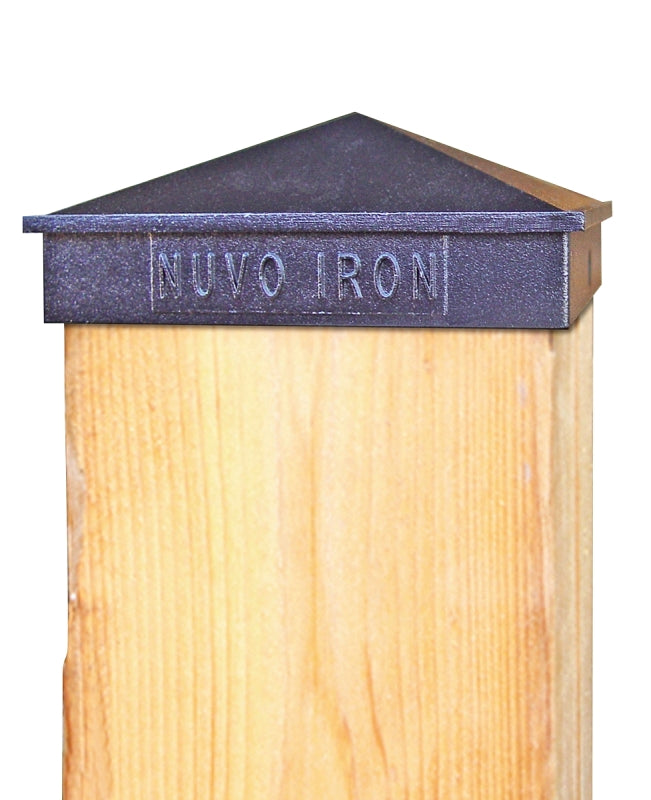 Nuvo Iron PCP09 Post Cap, 4 in L, 6 in W, Aluminum, Black