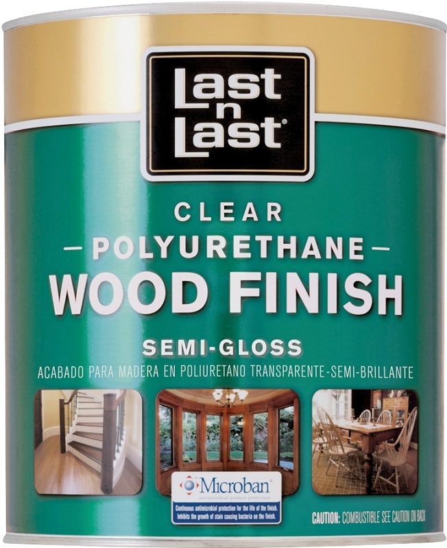 Last n Last 53204 Polyurethane Wood Finish, Semi-Gloss, Liquid, Clear, 1 qt, Can