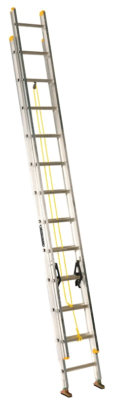 Louisville AE3224 Extension Ladder, 286 in H Reach, 250 lb, 1-1/2 in D Step, Aluminum