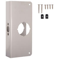ProSource HSH-048SBN-PS Door Reinforcer, 2-3/8 in Backset, 1-3/8 in Thick Door, Steel, Satin Nickel, 9 in H, 4 in W