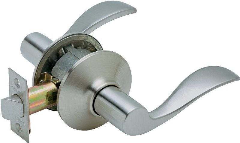 Schlage Accent Series F10 ACC 619 Passage Lever, Mechanical Lock, Satin Nickel, Metal, Residential, 2 Grade