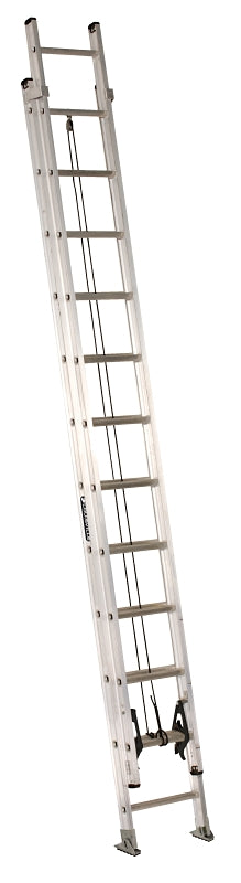 Louisville AE2200 Series AE2224 Extension Ladder, 23 ft 8 in H Reach, 300 lb, 24-Step, 1-1/2 in D Step, Aluminum