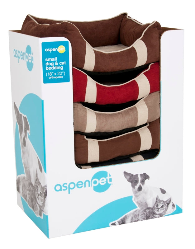 Aspenpet 28377 Sofa Bed with Pillow, 20 in L, 16 in W, Polyester Fiber Fill, Assorted