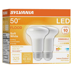 Sylvania 73993 LED Bulb, R20 Lamp, 35 W Equivalent, E26 Medium Lamp Base, Dimmable, Warm White, 2700 K Color Temp