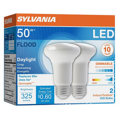Sylvania 73991 LED Bulb, R20 Lamp, 35 W Equivalent, E26 Medium Lamp Base, Dimmable, Cool White, 5000 K Color Temp