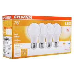 Sylvania 78097 LED Bulb, General Purpose, A19 Lamp, 75 W Equivalent, E26 Lamp Base, Frosted, Warm White Light