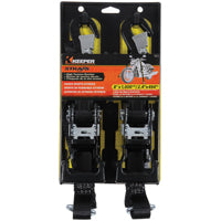 Keeper 05741 Tie-Down, 1-1/4 in W, 8 ft L, Polyester, Black, 1000 lb, Snap Hook End Fitting
