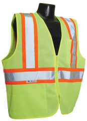 Radwear SV22-2ZGM-XL Economical Safety Vest, XL, Unisex, Fits to Chest Size: 28 in, Polyester, Green, Zipper