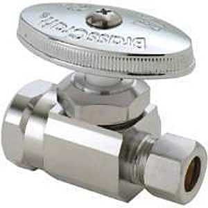 BrassCraft OR12X C1 Stop Valve, 1/2 x 3/8 in Connection, Compression x FIP, 125 psi Pressure, Brass Body