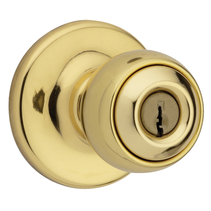 Weiser Yukon Series GAC531 Y3 SMT MS Entry Door Knob, 1-7/8 in Dia Knob, Brass