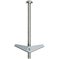 Cobra Anchors 085Y Spring Toggle Bolt, 2 in L, Steel, 95 lb, 3/PK