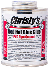 Christy's RH-RHBV-PT-24 Solvent Cement, 1 pt, Can, Medium Syrupy Liquid, Blue
