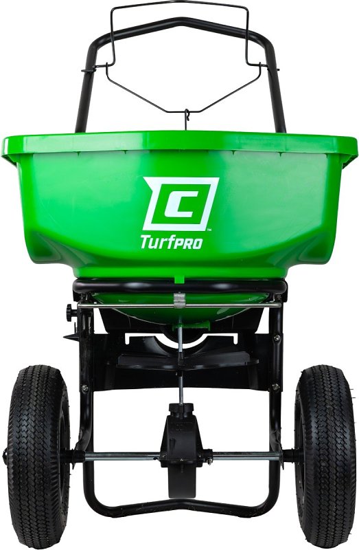 Chapin 8200A Turf Spreader, 24 in W Spread, 80 lb Hopper, Steel Frame, Poly Hopper, Pneumatic Wheel