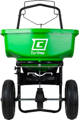 Chapin 8200A Turf Spreader, 24 in W Spread, 80 lb Hopper, Steel Frame, Poly Hopper, Pneumatic Wheel