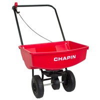 Chapin 8001A Residential Lawn Turf Spreader with Rubber Tire, 70 lb, Steel Frame, Poly Hopper, Pneumatic Wheel