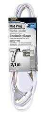 PowerZone OR920607 Extension Cord, 16 AWG Cable, 7 ft L, 125 V, White