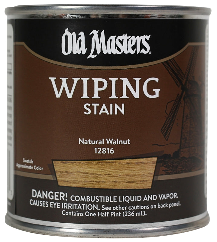 Old Masters 12816 Wiping Stain, Natural Walnut, Liquid, 0.5 pt, Can