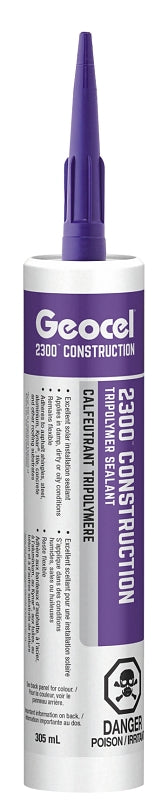 Geocel 2300 Series GC66851 Construction Tripolymer Sealant, White, 10.3 oz Cartridge