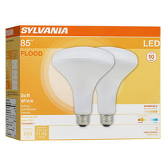 Sylvania 79498 LED Bulb, BR40 Lamp, 85 W Equivalent, E26 Medium Lamp Base, Dimmable, Soft White, 2700 K Color Temp