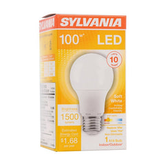 Sylvania 79292 General-Purpose LED Bulb, 100 W Equivalent, E26 Medium Lamp Base, Frosted, Warm White, 2700 K Color Temp