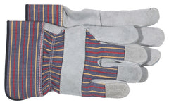 Boss 40942X Welder Gloves, Men's, XL, Wing Thumb, Rubberized Safety Cuff, Blue/Gray