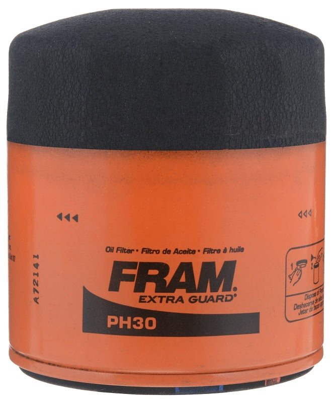 Fram PH30 Full Flow Lube Oil Filter, 13/16-16 Connection, Threaded, Cellulose, Synthetic Glass Filter Media
