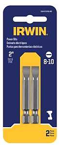 Irwin IWAF22SL82 Power Bit, #8-10 Drive, Slotted Drive, 1/4 in Shank, Hex Shank, 1-15/16 in L, Steel