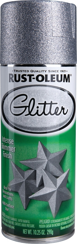Specialty 301814 Glitter Spray Paint, Shimmer, Silver, 10.25 oz, Can