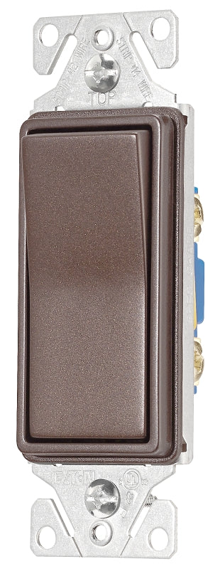 Eaton Wiring Devices 7500 7501RB-K-L Rocker Switch, 15 A, 120/277 V, SPST, Thermoplastic Housing Material