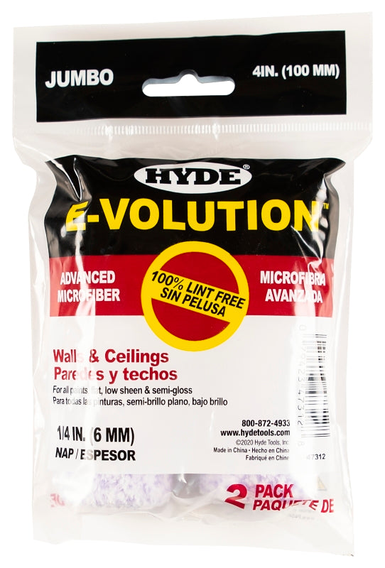 Hyde 47312 Jumbo Mini Roller Cover, 1/4 in Thick Nap, 4 in L