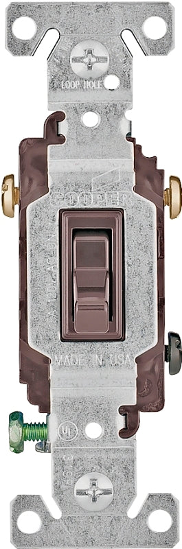 Eaton Wiring Devices 1303-7B-BOX Toggle Switch, 15 A, 120 V, Polycarbonate Housing Material, Brown