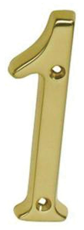 Schlage SC2-3016-605 #1 House Number, Character: 1, 4 in H Character, Brass Character, Solid Brass