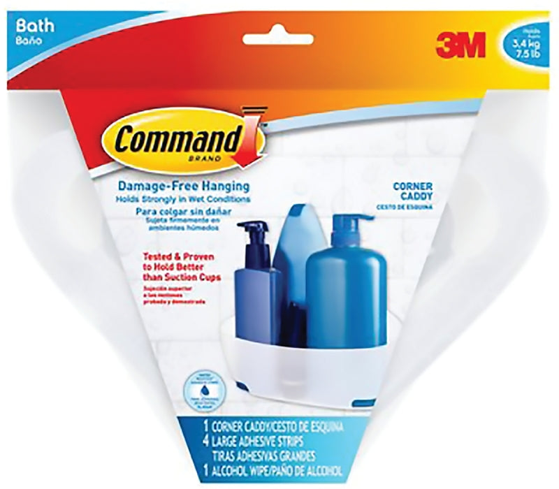 Command BATH12-ES Corner Caddy, Plastic, Frosted