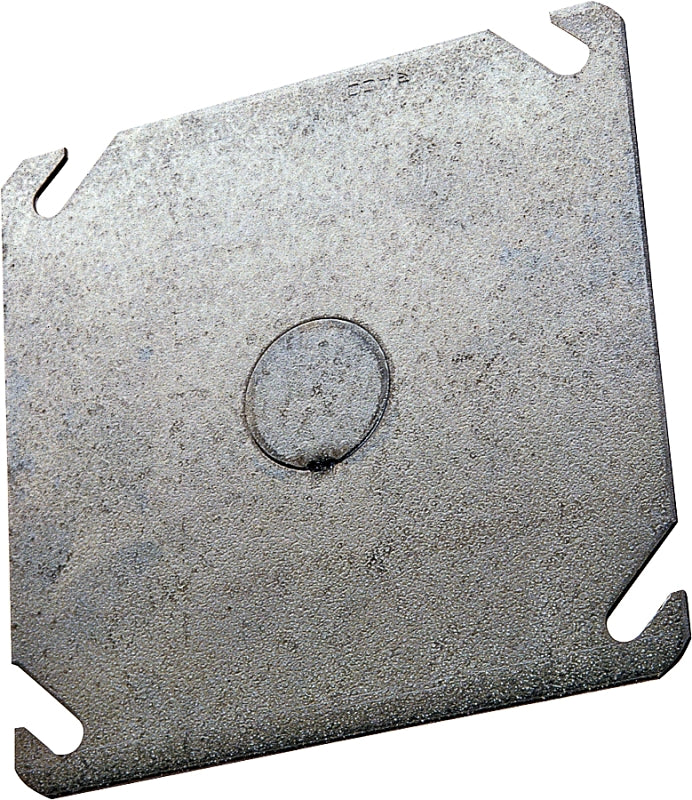 Orbit 4BCK Cover Plate, 4 in L, 4 in W, Square, Steel, Gray, Galvanized