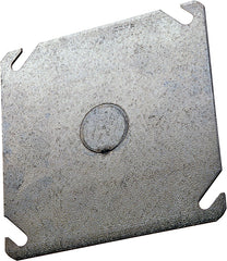 Orbit 4BCK Cover Plate, 4 in L, 4 in W, Square, Steel, Gray, Galvanized