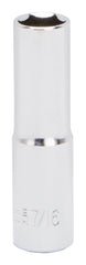 Vulcan MT6495618 Drive Socket, 7/16 in Socket, 3/8 in Drive, 6-Point, Chrome Vanadium Steel, Chrome