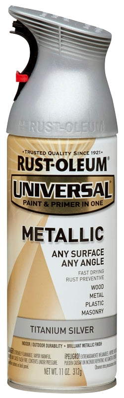 Universal 245220 Metallic Spray Paint, Metallic, Titanium Silver, 11 oz, Can