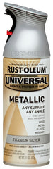 Universal 245220 Metallic Spray Paint, Metallic, Titanium Silver, 11 oz, Can